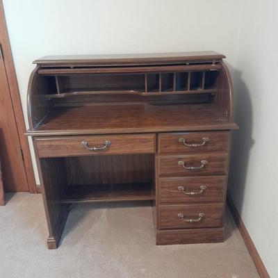 Keyed Roll top writing / office desk with Vaghn Furniture chair