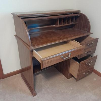 Keyed Roll top writing / office desk with Vaghn Furniture chair