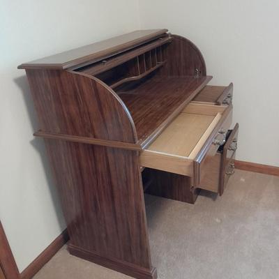 Keyed Roll top writing / office desk with Vaghn Furniture chair