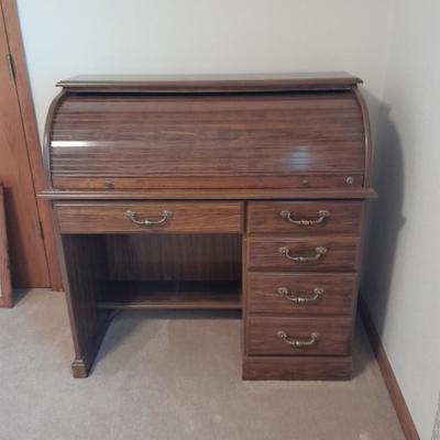 Keyed Roll top writing / office desk with Vaghn Furniture chair