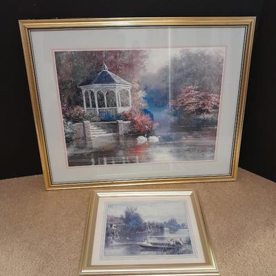 Two gold framed pictures