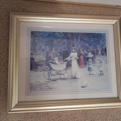 Two gold framed Pictures Across the Stile by William Stephen Coleman