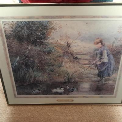 Two gold framed Pictures Across the Stile by William Stephen Coleman