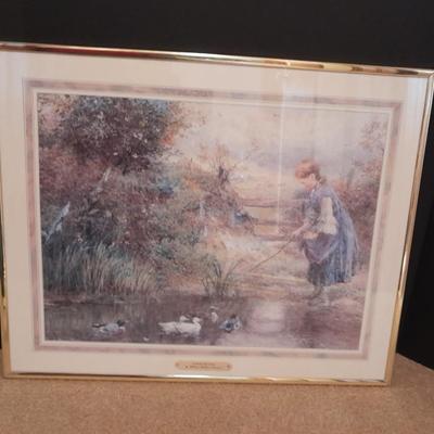Two gold framed Pictures Across the Stile by William Stephen Coleman