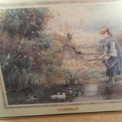Two gold framed Pictures Across the Stile by William Stephen Coleman