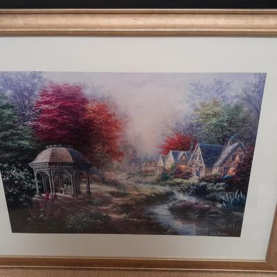 Country cottage Gazebo framed wall art