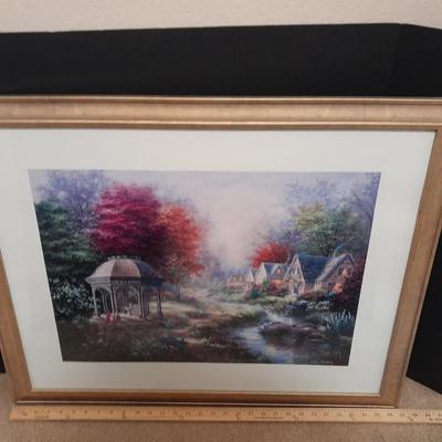 Country cottage Gazebo framed wall art