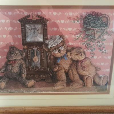 Oak Framed " Time out" Teddy Bear wall art