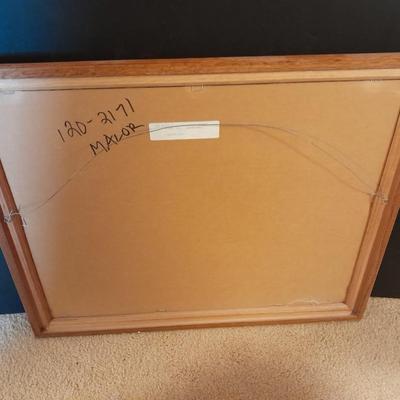 Oak Framed " Time out" Teddy Bear wall art