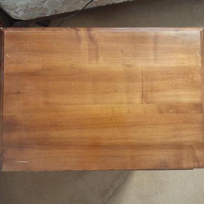 Two drawer Twin Oaks Furniture nightstand with Sharp alarm clock 1 of 2