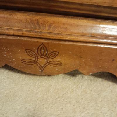 Two drawer Twin Oaks Furniture nightstand with Sharp alarm clock 1 of 2
