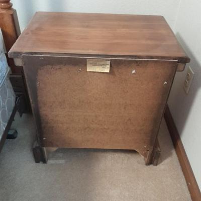 Two drawer Twin Oaks Furniture nightstand with Sharp alarm clock 2 of 2