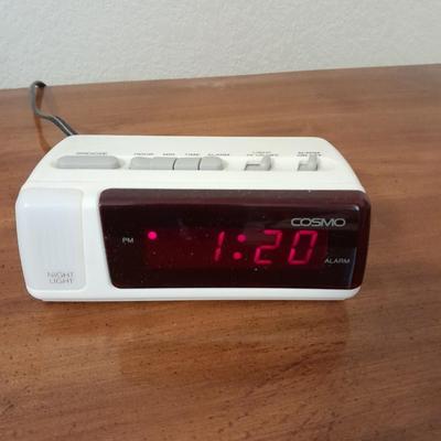 Two drawer Twin Oaks Furniture nightstand with Sharp alarm clock 2 of 2