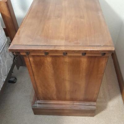 Two drawer Twin Oaks Furniture nightstand with Sharp alarm clock 2 of 2