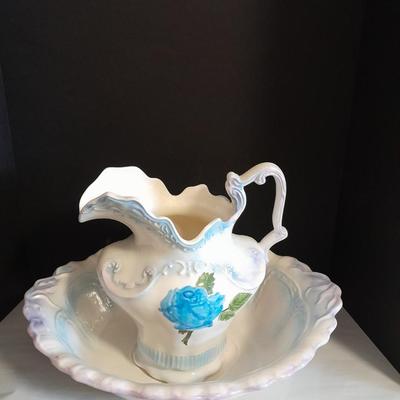 Vintage Atner's Pottery signed wash basin and Pitcher.
