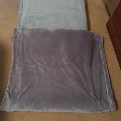 WestPoint Home Polyester Sofy King sized blue blanket and soft purple throw blanket
