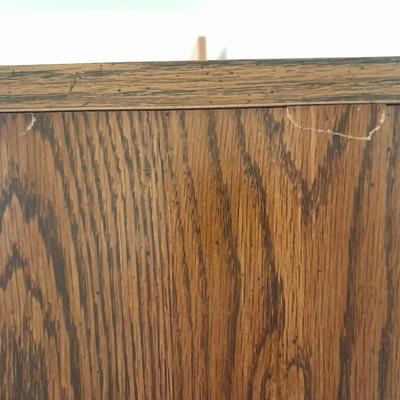 Tall wardrobe / storage cabinet with shelves inside doors and two drawers