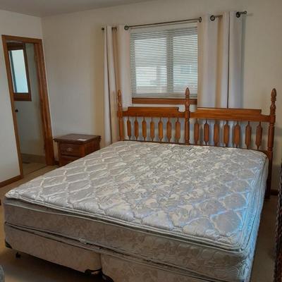 King Sized bed headboard, Metal Frame with Monarch Supreme pillow top Firm mattress & Box springs
