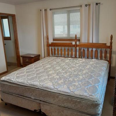 King Sized bed headboard, Metal Frame with Monarch Supreme pillow top Firm mattress & Box springs