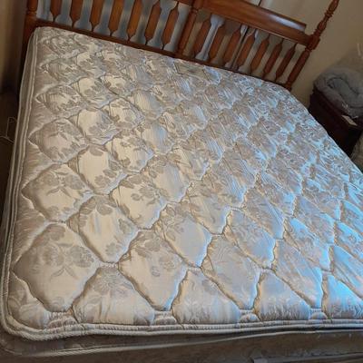 King Sized bed headboard, Metal Frame with Monarch Supreme pillow top Firm mattress & Box springs