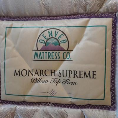 King Sized bed headboard, Metal Frame with Monarch Supreme pillow top Firm mattress & Box springs