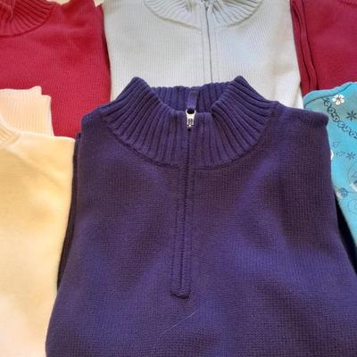 Women's long-sleeved tops / sweaters with zipper front XL and L