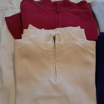 Women's long-sleeved tops / sweaters with zipper front XL and L