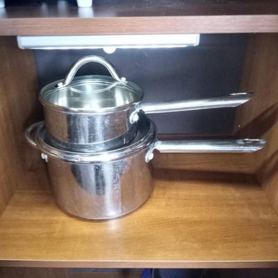 CAFE COLLECTION STAINLESS STEEL POTS WITH LIDS