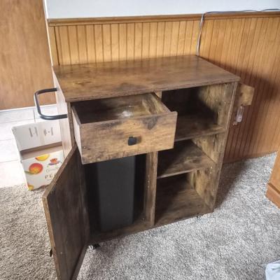 WOODEN MICROWAVE CART