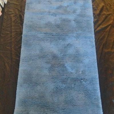 Long Runner Rug, framed bath wall art, towels, washcloths, and hand towel