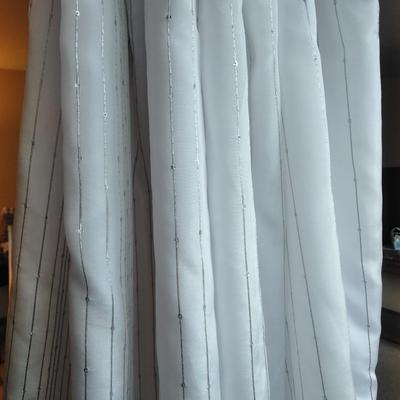 Three-piece Grey Bath rug set, Shower curtain with rod, and Bathroom Towel set