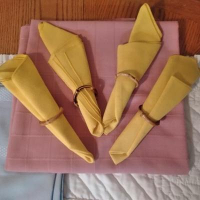 Table runners, Placemats, and linen napkins with rings