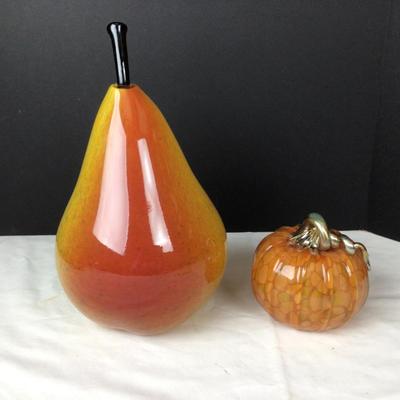 514 Art Glass Lot Handblown Pear & Pumpkin