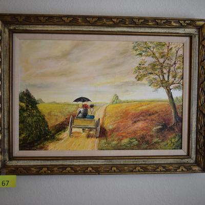 Large Country scene oil painting