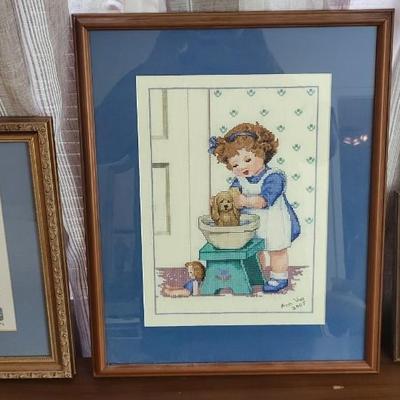 3 Pieces of Framed Needlepoint