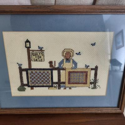 3 Pieces of Framed Needlepoint
