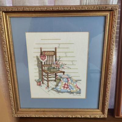 3 Pieces of Framed Needlepoint