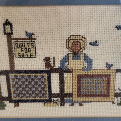 3 Pieces of Framed Needlepoint