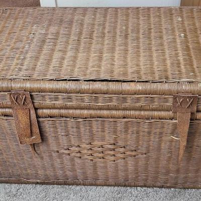 Vintage Wicker Textile Mill Basket