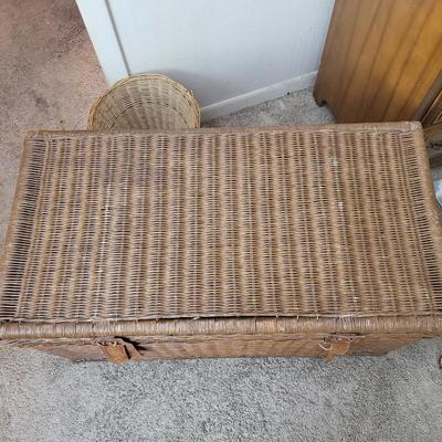 Vintage Wicker Textile Mill Basket