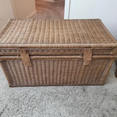 Vintage Wicker Textile Mill Basket
