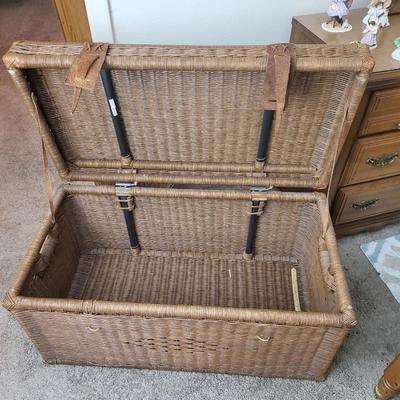 Vintage Wicker Textile Mill Basket