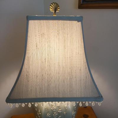 Wood End Table with Lamp