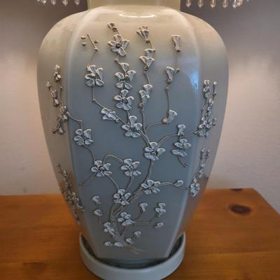 Wood End Table with Lamp