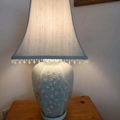Wood End Table with Lamp