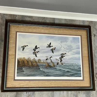 DAVID MASS ~ Ducks Flying S/N Framed Print ~ *Read Details