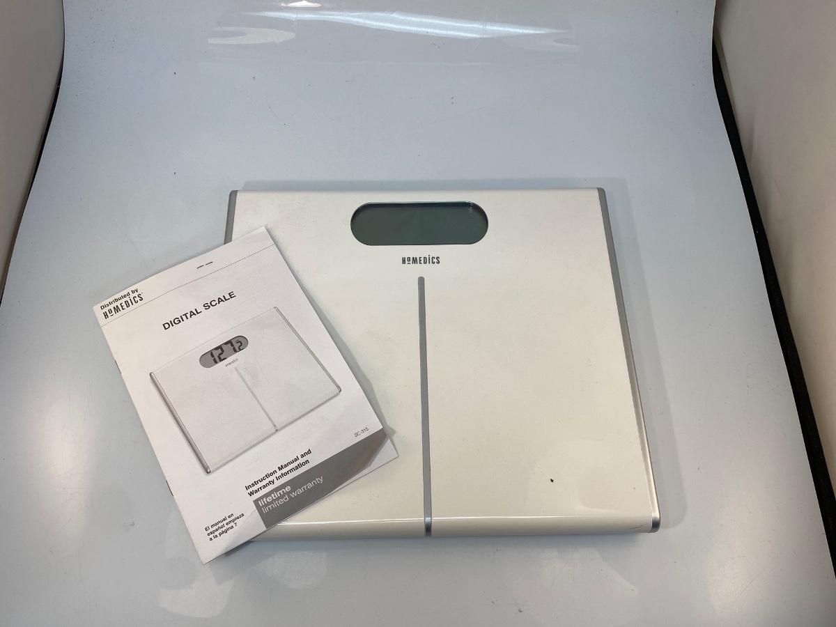 White HoMedics Digital Bathroom Scale with Manual 350lb Capacity