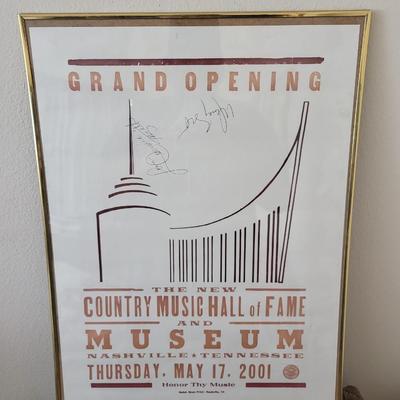 Signed Grand Opening Country Music Hall of Fame