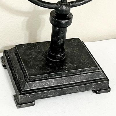 Pair (2) ~ Large Black Metal Table Lamps