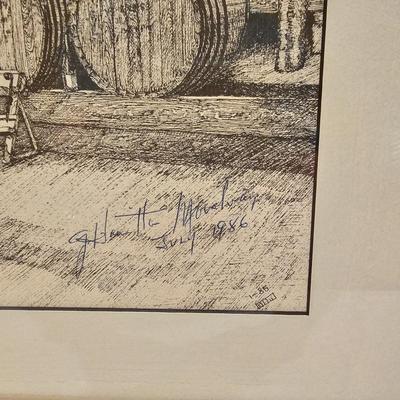 Wine Barrel Art Print, Signed by the Artist (MB-JS)